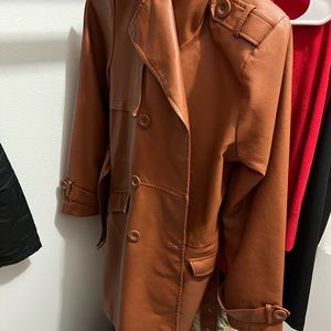 Faux leather coat. Barely used, basically new